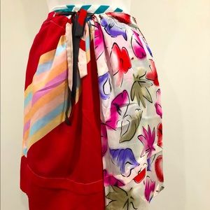 Anthropologie Re:made Vintage Silk Scarf Skirt